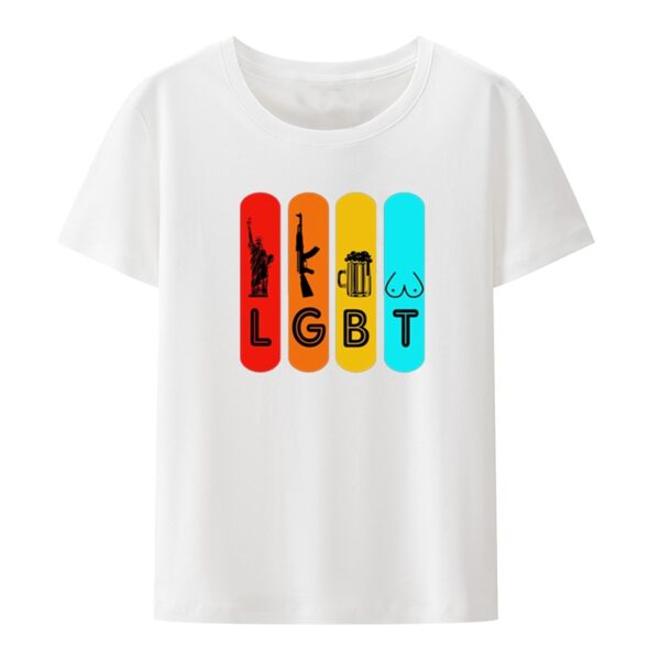 Camiseta algodão Militar Grunt LGBT Liberdade Arma Algodão Impresso, Top Mens Tees Koszulki - Image 4