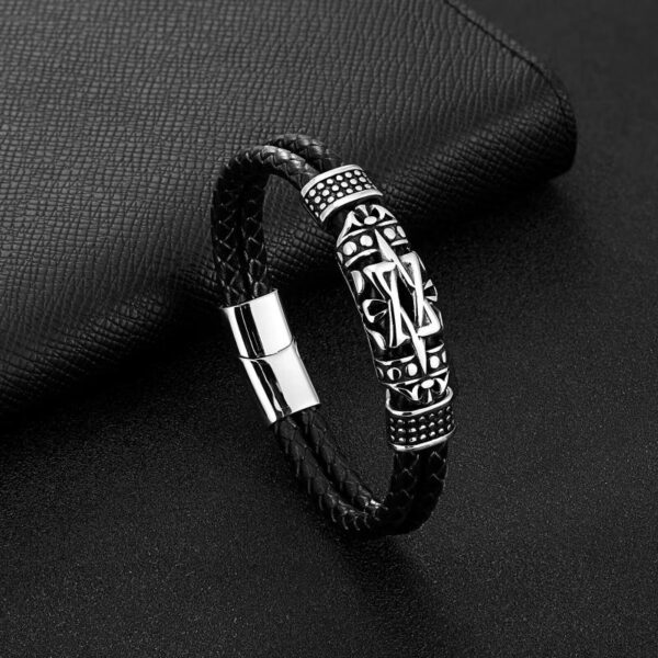 Pulseira de couro trançado à mão para homens e mulheres, cruz simples e delicada, amuletos cristãos - Image 16