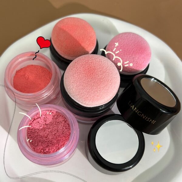 Blush Rosto macio em pó almofada, bochecha rouge nude nutritivo maquiagem clareamento da tez reparação cosméticos maquiagem - Image 5