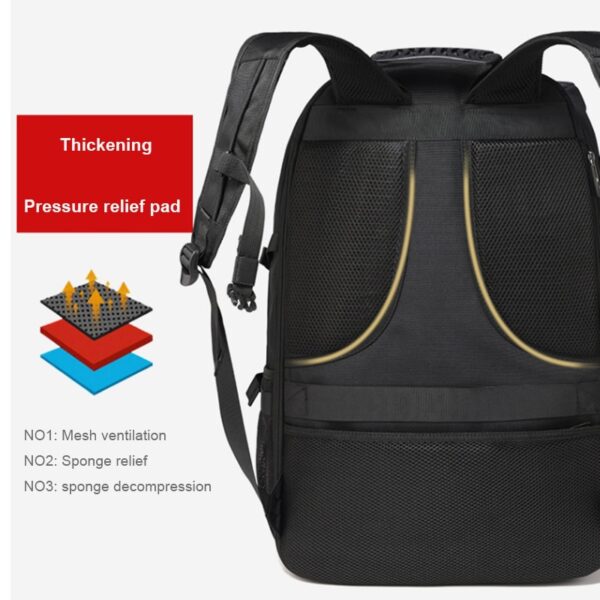 Mochilas Multifuncionais Masculinas, para Laptop, Carregamento USB, Mochila Impermeável, Bagagem Grande, Camping, 15.6, 17" - Image 6