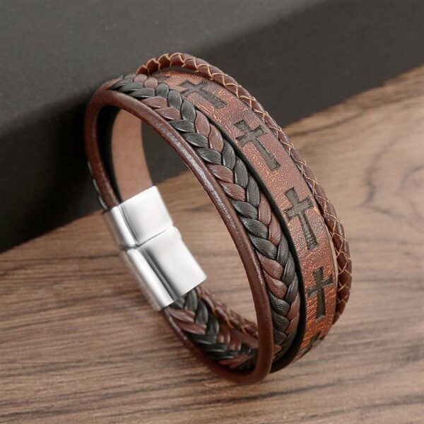 Pulseira de Couro Multicamada Trançada para Homens, Joia Frisada Olho de Tigre, Moda Clássica, Presente de Festa, Alta Qualidade, 19 cm, 21 cm, 23cm - Image 36