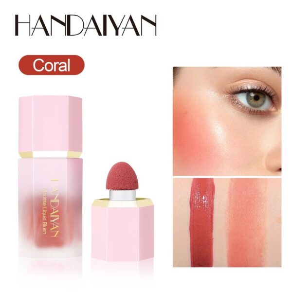 Blush de Maquiagem HANDAIYAN Multiuso Impermeável com Esponja, Líquido, Nutritivo, Bochecha, Cosméticos para Olhos e Lábios - Image 21
