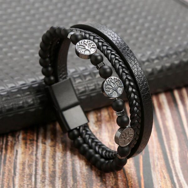 Pulseira de Couro Multicamada Trançada para Homens, Joia Frisada Olho de Tigre, Moda Clássica, Presente de Festa, Alta Qualidade, 19 cm, 21 cm, 23cm - Image 24
