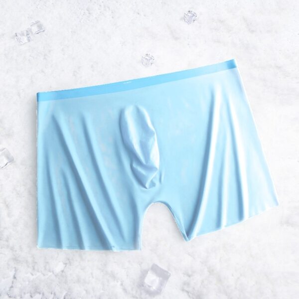 Cueca Shorts boxer de malha transparente ultra-fino masculino, seda gelo, nu, sem costura, plus size, sexy, novo, 1-2 peças - Image 9