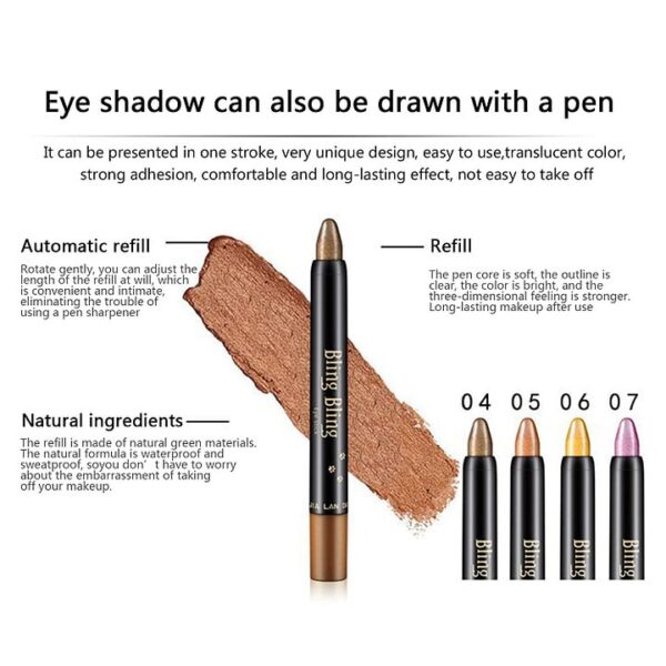 Lápis de sombra-Caneta delineador impermeável, Glitter Highlighter, 9 cores. - Image 17