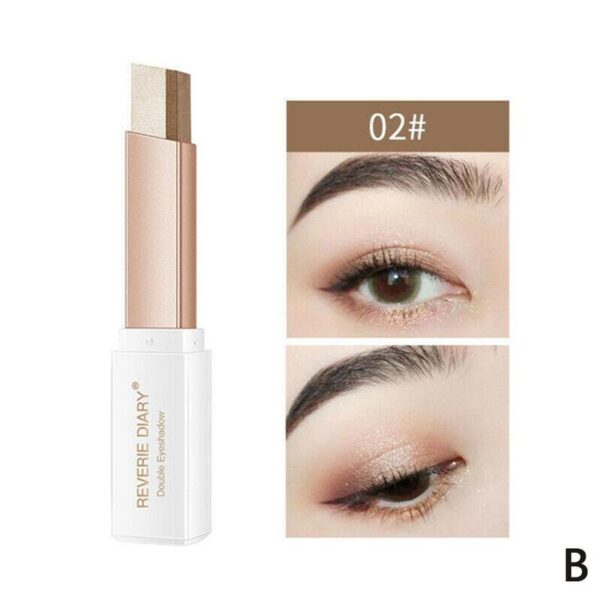 Sombra Double Color Glitter Eye Shadow Stick Lápis, Impermeável, Bicolor, Shimmer, Cosméticos, Beleza Maquiagem - Image 3