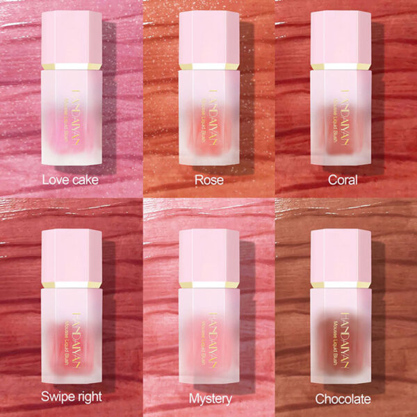 Blush Stick Impermeável Facial Natural Cheek Rouge 14 Cores Silky Smooth Bochecha Tint Líquido Rosto Blush, com Esponja - Image 14