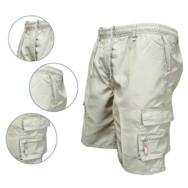 Bermuda Shorts masculinos respiráveis com bolsos múltiplos, casual de verão, praia - Image 13