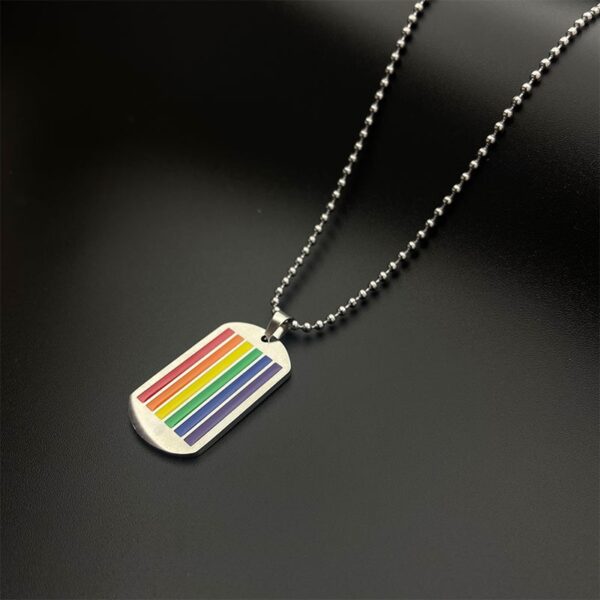 Colar com pingente LGBTQ de dupla camada para homens e mulheres, arco-íris, amor, orgulho gay - Image 11