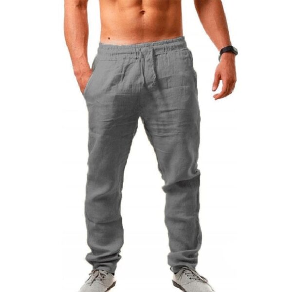 Calça Casual Algodão de linho masculino respiráveis, streetwear, jogging outono / verão - Image 10