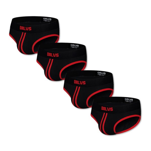 Kit Cueca algodão 4 pçs homens, gay, respirável, sólida confortável or168 - Image 8
