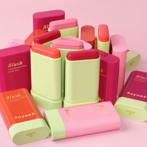 Blush Stick Natural Multi-Function, Cheek Face Rouge, duradouro alta cor Rendering creme, tom de pele de clareamento, à prova d'água