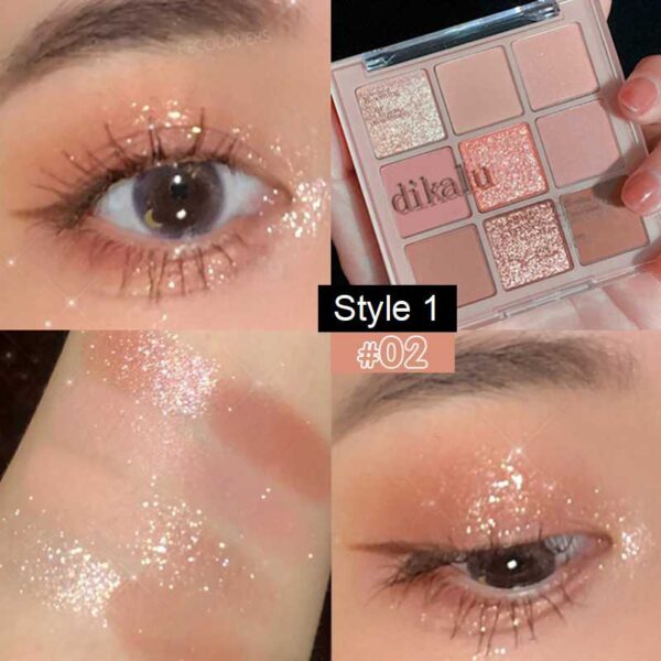 Sombra 9 Colors Glitter Eyeshadow Palette Pearlescent Matte Earth Color Acrílico Paleta de Sombras Impermeável, Coreano - Image 11