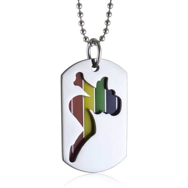 Colar com pingente LGBTQ de dupla camada para homens e mulheres, arco-íris, amor, orgulho gay - Image 2