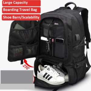 Mochilas Multifuncionais Masculinas, para Laptop, Carregamento USB, Mochila Impermeável, Bagagem Grande, Camping, 15.6, 17"