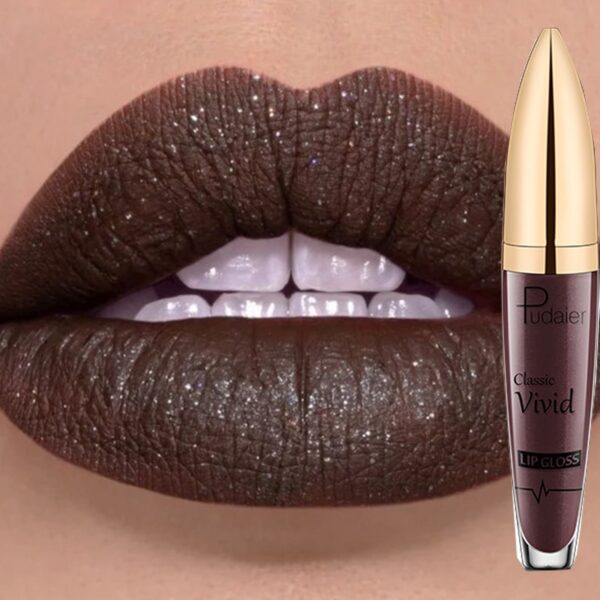 Batom Diamante brilho perolado brilho labial à prova waterproof água de longa duração fosco brilho - Image 2