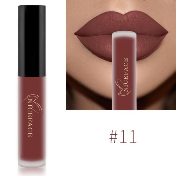 Batom Líquido-Niceface Matte Nude Impermeável, Brilho Labial, Hidratante, Lipgloss de Longa Duração, Labial, 34 Cores - Image 4
