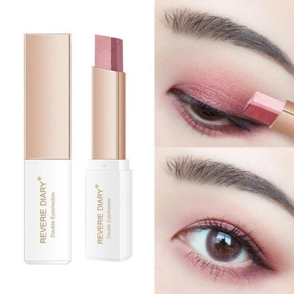 Sombra Double Color Glitter Eye Shadow Stick Lápis, Impermeável, Bicolor, Shimmer, Cosméticos, Beleza Maquiagem - Image 8