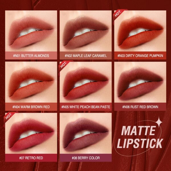 Batom Matte O.TWO.O, de longa duração 24h sem transferência tonalidade labial à prova d água bálsamo hidratação nude 6g gloss labial - Image 11