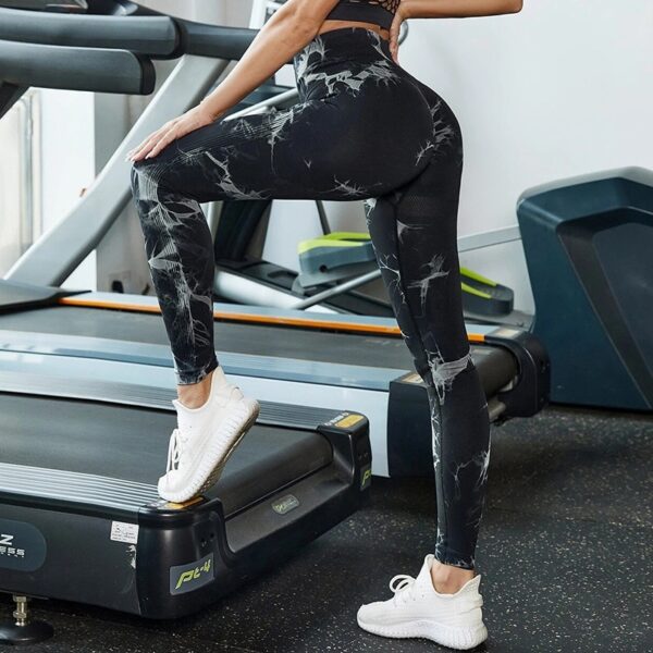 Calça feminina de Yoga Tie-Dye, Perneiras Esportivas, Cintura Alta, Sem Costura, Justas de Treino, Exercício, Corrida, Fitness - Image 3