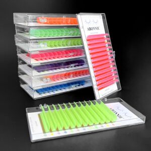 Cílios extensão de pestana individual Abonnie-extensões de pestana, 24 cores, volume extensões