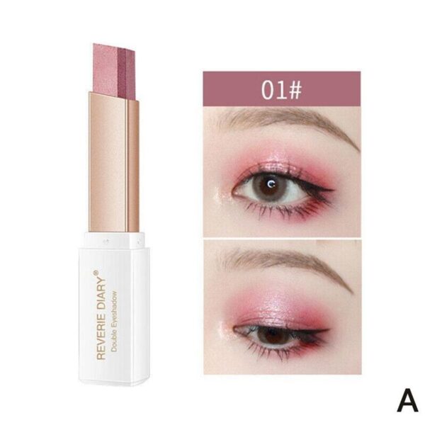 Sombra Double Color Glitter Eye Shadow Stick Lápis, Impermeável, Bicolor, Shimmer, Cosméticos, Beleza Maquiagem - Image 6