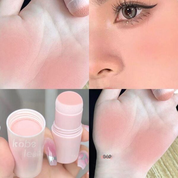Batom duplo Blush Stick, Multi-Purpose, Duráveis, Brilhante Lábios, Bálsamo Bochecha, Esponja Facial, Coreano - Image 7