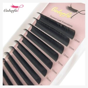 Cílios Colorido Cashmere Individual Extensão, Lash Volume 20mm, Cílios de seda inferiores, Classic Bottom Lash