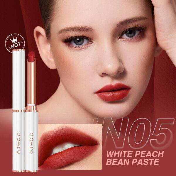 Batom Matte O.TWO.O, de longa duração 24h sem transferência tonalidade labial à prova d água bálsamo hidratação nude 6g gloss labial - Image 10