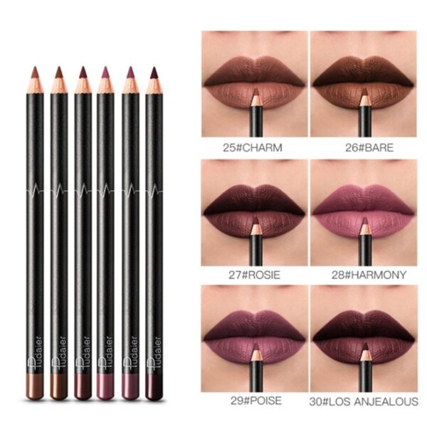 Lápis batom conjunto caneta 6 12 pçs/set à prova dpcs/set água fosco lábio forro de longa duração - Image 9