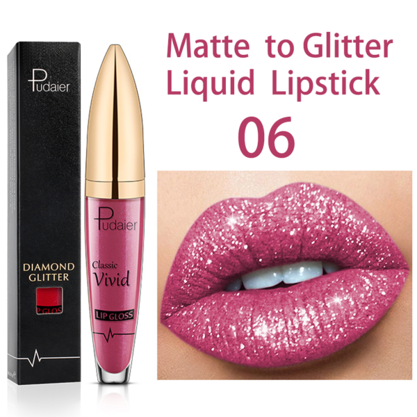 Batom Diamante brilho perolado brilho labial à prova waterproof água de longa duração fosco brilho - Image 17