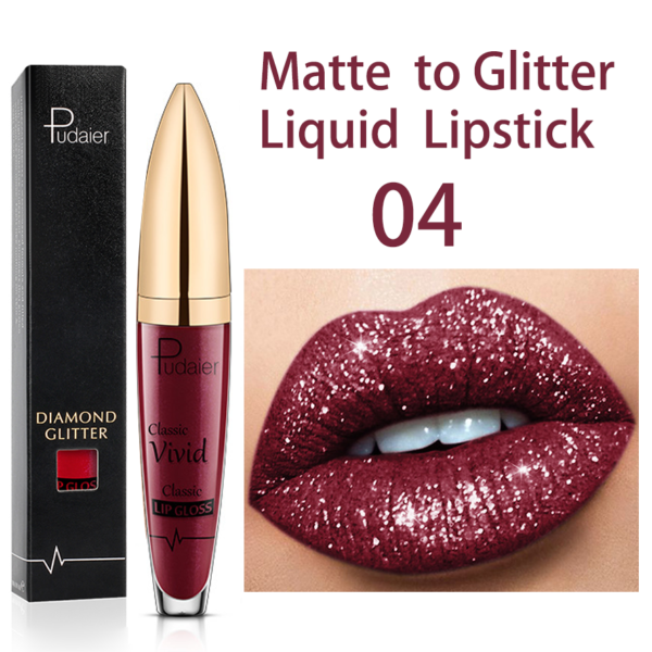 Batom Diamante brilho perolado brilho labial à prova waterproof água de longa duração fosco brilho - Image 20