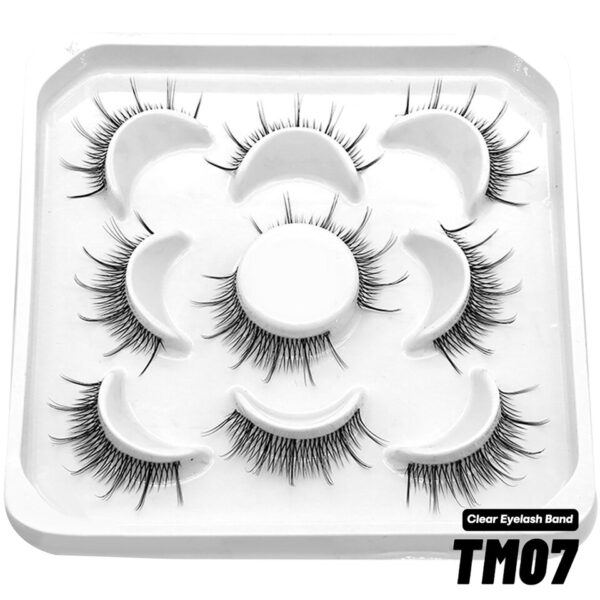 Cílios GROINNEYA-Pacote de Cílios Vison, 3D Clear Band, Manga Falsa, Olho de Gato, Natural, 5 Pares, 10 Pares - Image 9
