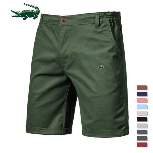 Bermuda 100% Algodão Sólidos 2023 Novo Verão, de Alta Qualidade Casual Business Social Cintura Elástica, 10 Cores - Image 6