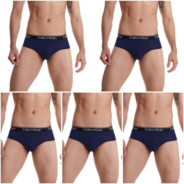 Kit 5pcs Cueca masculina respirável gelo seda roupa interior cuecas 3d-pouch tanga - Image 10