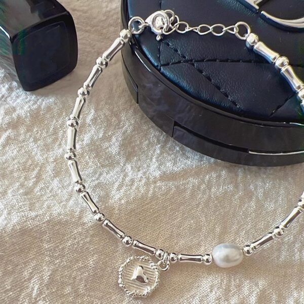 Pulseira feminina-VENTFILLE 925 Sterling Silver Pearls Bambu Knots, Coreano - Image 24
