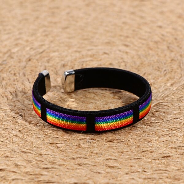 Pulseiras LGBT Gay Pride Rainbow, Lésbicas, Gays, Bissexuais, Transgêneros, Punho Aberto - Image 2