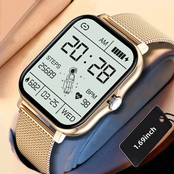 Relógio Inteligente elegante Bluetooth chamada de resposta, masculino/feminino, dial digital smartwatch pulseira freqüência cardíaca oxigênio no sangue rastreador de fitness novo