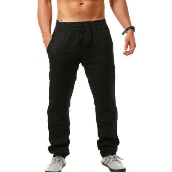 Calça Casual Algodão de linho masculino respiráveis, streetwear, jogging outono / verão - Image 16
