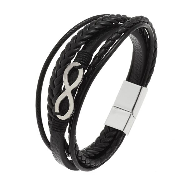Pulseira de couro trançado à mão para homens e mulheres, cruz simples e delicada, amuletos cristãos - Image 3