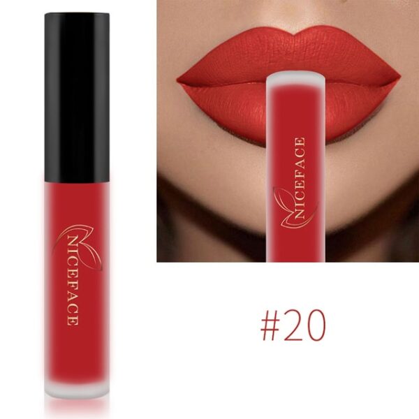 Batom Líquido-Niceface Matte Nude Impermeável, Brilho Labial, Hidratante, Lipgloss de Longa Duração, Labial, 34 Cores - Image 6