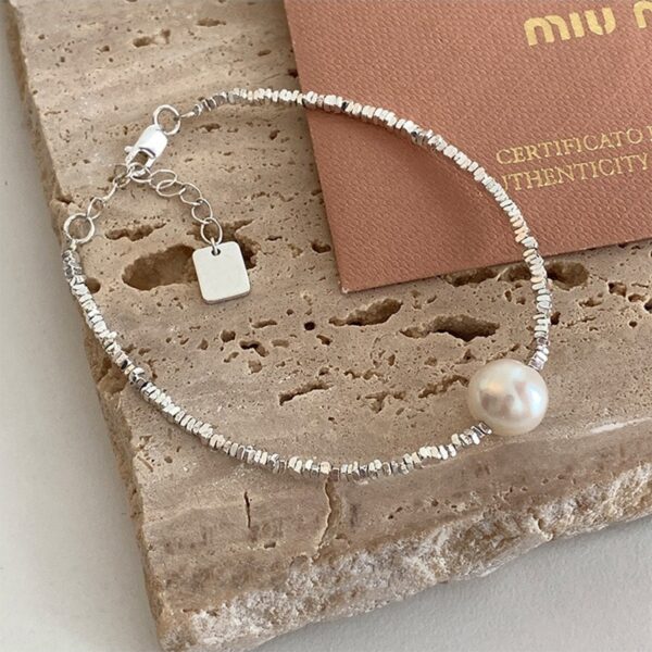 Pulseira feminina-VENTFILLE 925 Sterling Silver Pearls Bambu Knots, Coreano - Image 7
