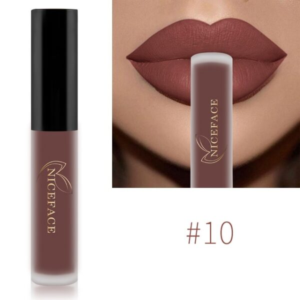 Batom Líquido-Niceface Matte Nude Impermeável, Brilho Labial, Hidratante, Lipgloss de Longa Duração, Labial, 34 Cores - Image 19