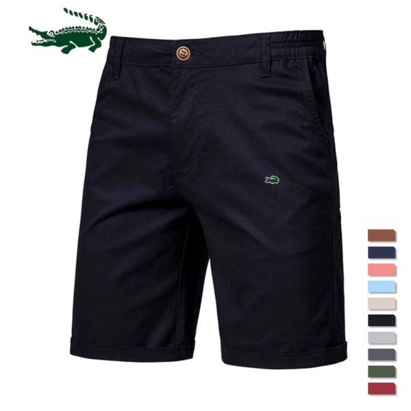 Bermuda 100% Algodão Sólidos 2023 Novo Verão, de Alta Qualidade Casual Business Social Cintura Elástica, 10 Cores - Image 7