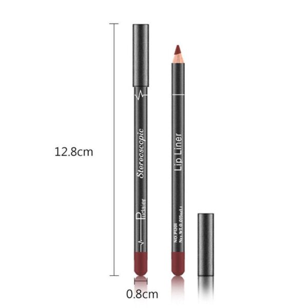 Lápis batom conjunto caneta 6 12 pçs/set à prova dpcs/set água fosco lábio forro de longa duração - Image 8