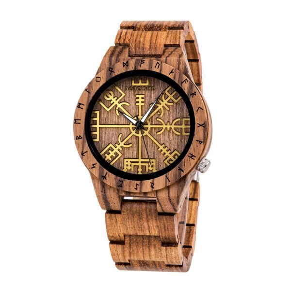 Relógios de quartzo BOBO PARS com pulseira de madeira para homens, viking, odin, runa, cultural, totem dail - Image 18