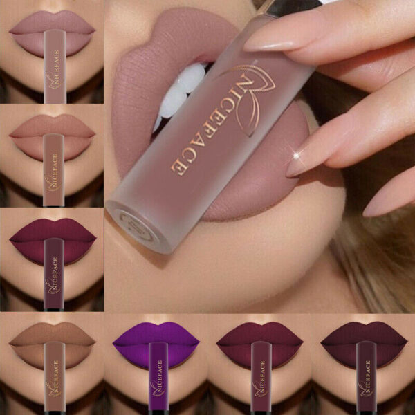Batom Líquido-Niceface Matte Nude Impermeável, Brilho Labial, Hidratante, Lipgloss de Longa Duração, Labial, 34 Cores - Image 12