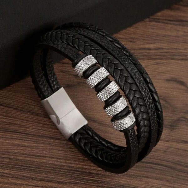 Pulseira de Couro Multicamada Trançada para Homens, Joia Frisada Olho de Tigre, Moda Clássica, Presente de Festa, Alta Qualidade, 19 cm, 21 cm, 23cm - Image 34