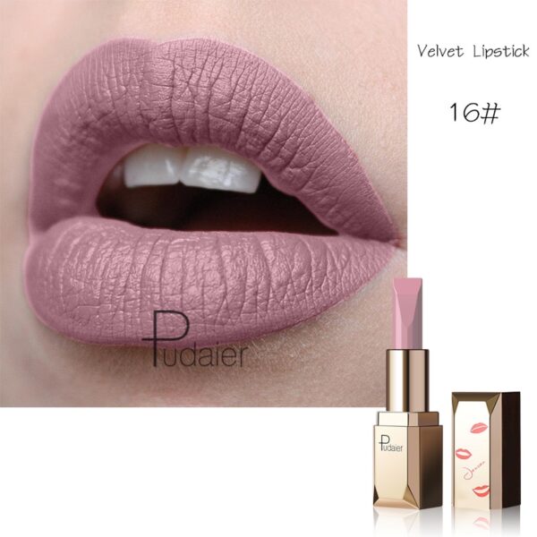 Batom Fosco Veludo Pudaier, Maquilhagem Lábios, Impermeável, Bastão Labial Macio, Tint Lip Balm, Kiss-Proof, Nu - Image 24
