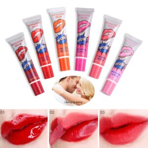 Kit 6 pçs Batom Líquido, à prova d água longa duração gloss lint máscara maquiagem fosco lipgloss